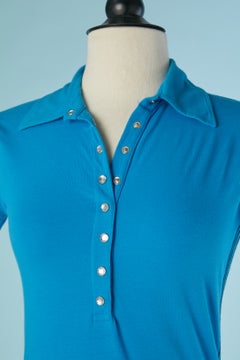 Blue jersey Polo shirt printed on the back JEAN-PAUL GAULTIER JEANS
