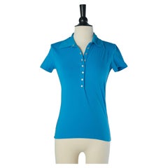 Blue jersey Polo shirt printed on the back JEAN-PAUL GAULTIER JEANS