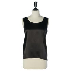 Black silk satin tank-top YVES SAINT LAURENT RIVE GAUCHE