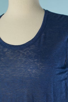 Indigoblaues T-Shirt aus Jersey und Leinen von BURBERRY BRIT