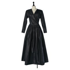 Black silk taffeta evening dress SAINT LAURENT RIVE GAUCHE