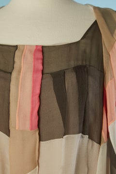 Robe de cocktail CHLOÉ en mousseline de soie à double épaisseur et motif patchwork
