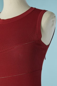 Burgundy asymmetrical cocktail dress ALAIA