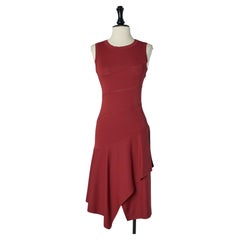 Burgundy asymmetrical cocktail dress ALAIA