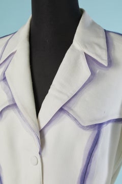 White rayon and linen jacket with nylon edge THIERRY MUGLER