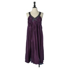 Silk purple cocktail dress with top-stitched shoulder strap NINA RICCI