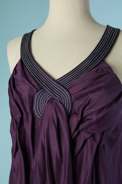 Silk purple cocktail dress with top-stitched shoulder strap NINA RICCI