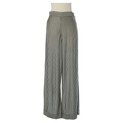 Black and white striped rayon trouser HERMES