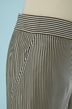 Black and white striped rayon trouser HERMES