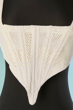 White painted mesh mini bustier JEAN-PAUL GAULTIER JEANS