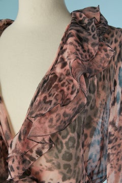 Printed silk chiffon deshabillé GIANANTONIO PALADINI