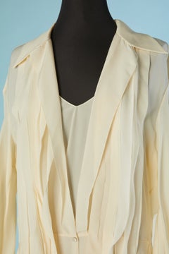 Ivory silk cocktail dress with ruffles CHLOE