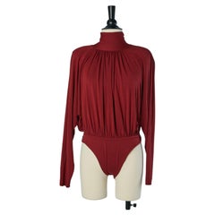 Jersey burgundy body-suit RITMO DI PERLA