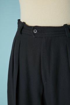 Wool navy blue trouser YVES SAINT LAURENT RIVE GAUCHE