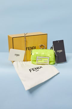 Yellow neon mini sequin baguette FENDI