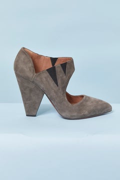 Grey suede high heels shoes ALAIA