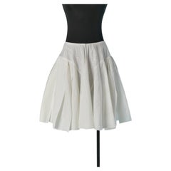 White cotton broderie anglaise circle skirt ALAIA