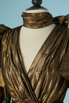 Gold lamé cocktail dress with ruffles DOLCE & GABBANA