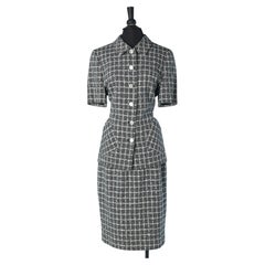 Completo con gonna in tweed blu navy e bianco di LOUIS FERAUD