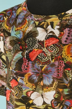 Cotton tee-shirt with butterfly print on VALENTINO
