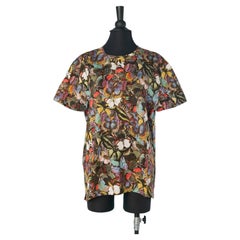 Cotton tee-shirt with butterfly print on VALENTINO