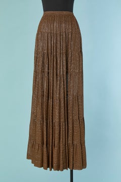 Gold lurex flair skirt SAINT LAURENT RIVE GAUCHE