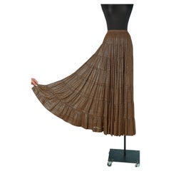 Gold lurex flair skirt SAINT LAURENT RIVE GAUCHE