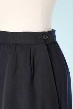Navy blue wool pencil skirt SAINT LAURENT Rive Gauche