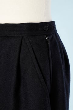 Navy blue wool pencil skirt YVES SAINT LAURENT Rive Gauche