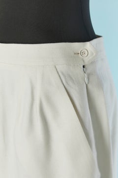 Off-white cotton skirt YVES SAINT LAURENT Rive Gauche