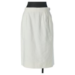 Off-white cotton skirt YVES SAINT LAURENT Rive Gauche