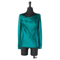 Blue silk top YVES SAINT LAURENT Rive Gauche