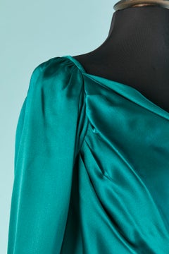 Blue silk top YVES SAINT LAURENT Rive Gauche