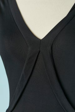 Black rayon jersey top with wide sleeve Yves saint laurent rIve Gauche