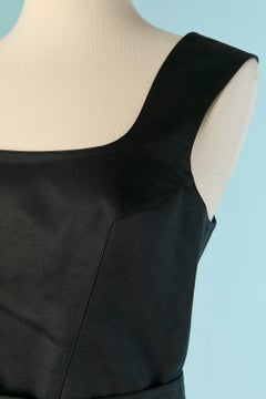 Black cotton cocktail dress with bow on the back THIERRY MUGLER