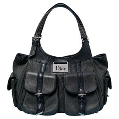 Grey leather shoulder bag with pocket CHRISTIAN DIOR by JOHN GALLIANO