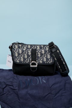 Cotton monogram canevas and mesh shoulder bag CHRISTIAN DIOR