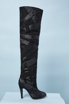 Black boots patchwork CHANEL