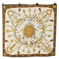 Foulard in twill di seta "Clefs d'or" HERMES