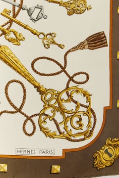 Foulard in twill di seta "Clefs d'or" HERMES
