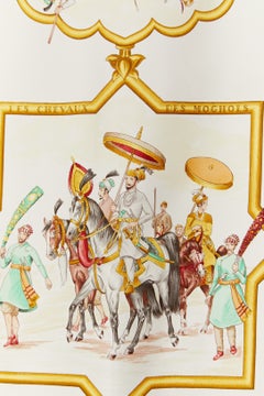 Silk Twill printed Carré " Les chevaux des Mongols" Hermès