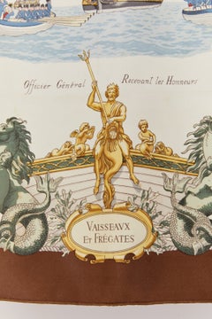 Silk Twill Carré " Vaisseaux et Frégates" Hermès