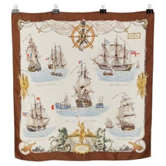 Silk Twill Carré " Vaisseaux et Frégates" Hermès