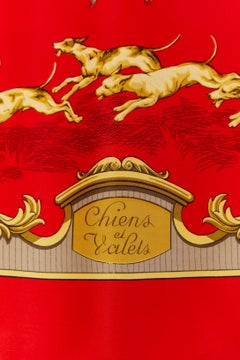 Printed silk Twill Carré " Chiens et Valets" Hermès