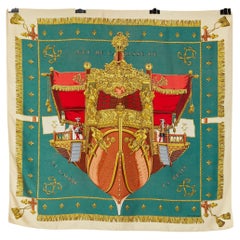 Silk printed Twill Carré " Vue du carrosse de la galère " Hermès