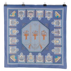 Cotton printed carré " Les huiles " Hermès