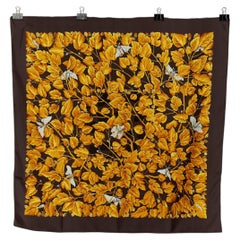 Silk printed Twill carré " L'arbre de soie"