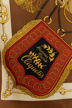Silk printed Twill carré "Cliquetis " Hermès