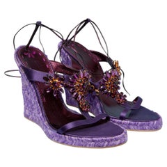 Purple Plateforme sandals with rhinestone embellishment EMANUEL UNGARO