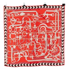 Printed silk Twill carré " Panoplie equestre" Hermès